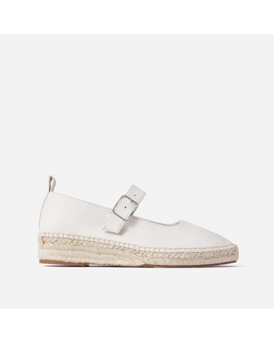 Everlane Leather Mary Jane Espadrille in Bone (White) | Lyst