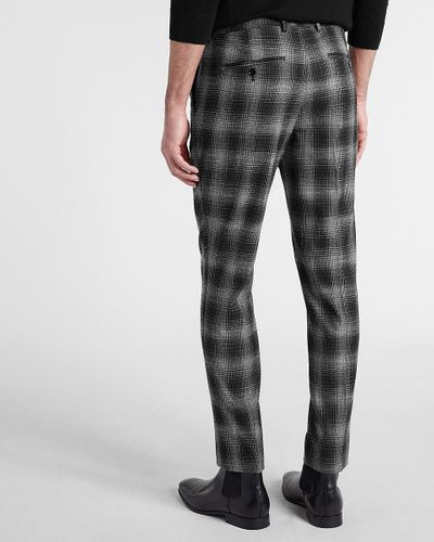 Express Extra Slim Plaid Flannel Suit 