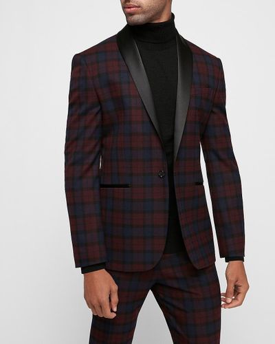 plaid tuxedo jacket