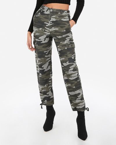 Express High Waisted Camo Utility Cargo 