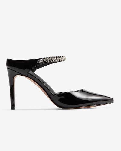 rhinestone mule heel