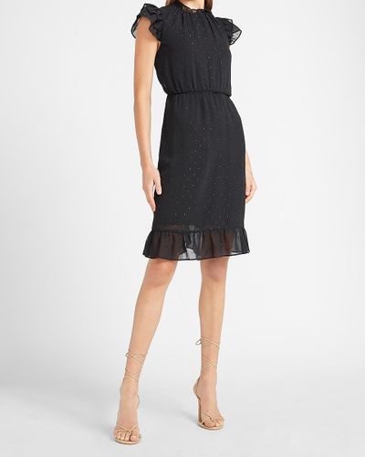 express flutter sleeve dress