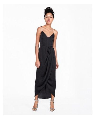 satin faux wrap maxi dress