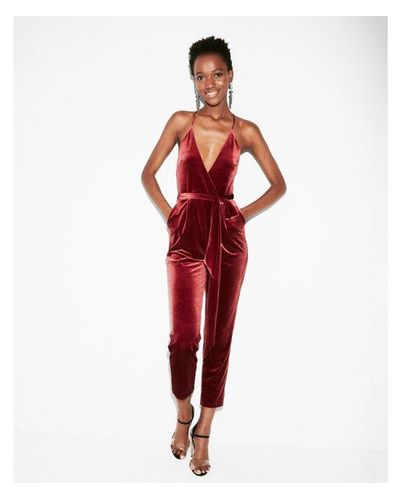 petite velvet jumpsuit