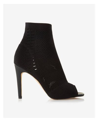 stretch peep toe booties