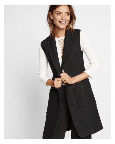 sleeveless wool coat