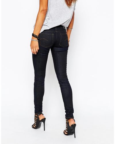 G-Star RAW 3301 Low Rise Super Skinny Jeans in Black - Lyst