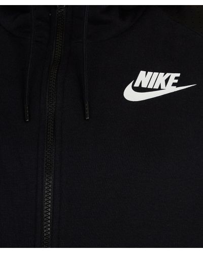 Nike Black Perforated Full-zip Hoodie Jacket - Lyst