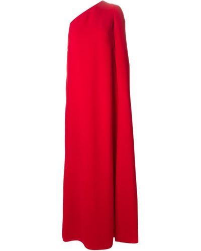 Valentino One Shoulder Evening Gown in Red | Lyst