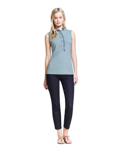 Tory Burch Sleeveless Lidia Polo in Blue - Lyst