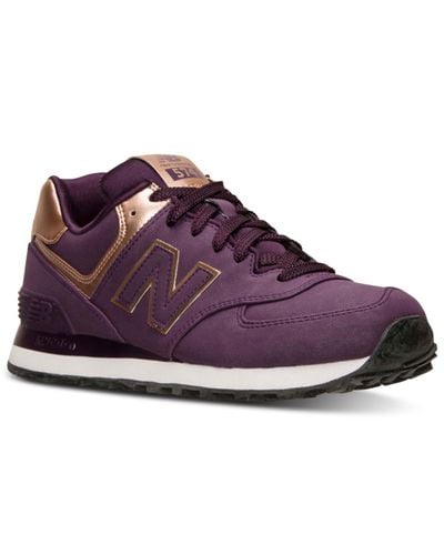 new balance 574 purple gold