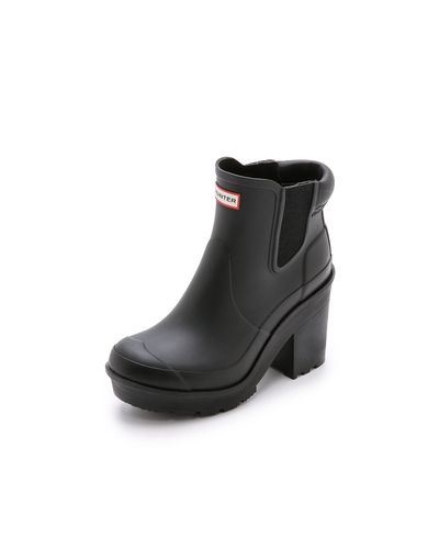 hunter original block heel chelsea