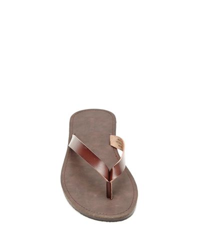 faux leather flip flops