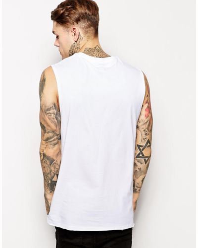 ASOS Longline Sleeveless T-shirt With Dropped Armhole And Skater Fit in ...