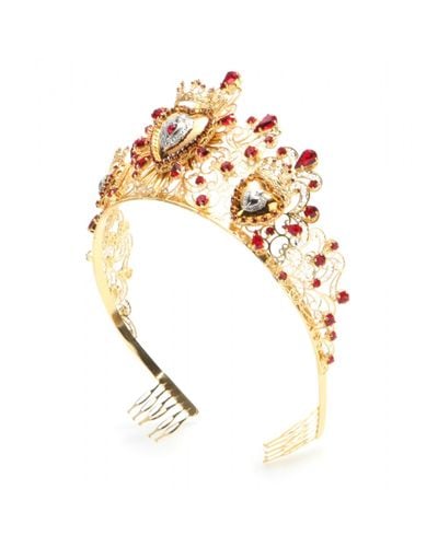 Dolce & Gabbana Crystal-Embellished Tiara in Metallic - Lyst