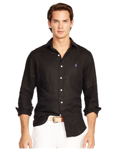 Ralph Lauren Black Linen Shirt Britain, SAVE 40% - aveclumiere.com