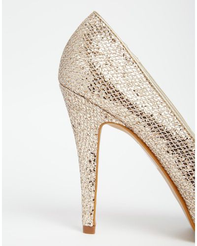 ALDO Nean Gold Glitter Peep Toe Heeled 
