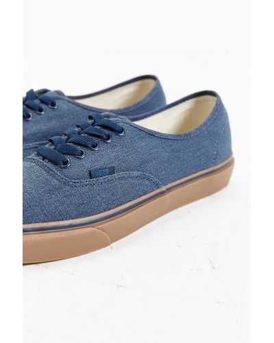 Vans Authentic Washed Gum Sole Sneaker in Navy (Blue) for Men | Lyst