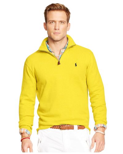 Polo Ralph Lauren French-Rib Half-Zip Pullover in Yellow for Men - Lyst