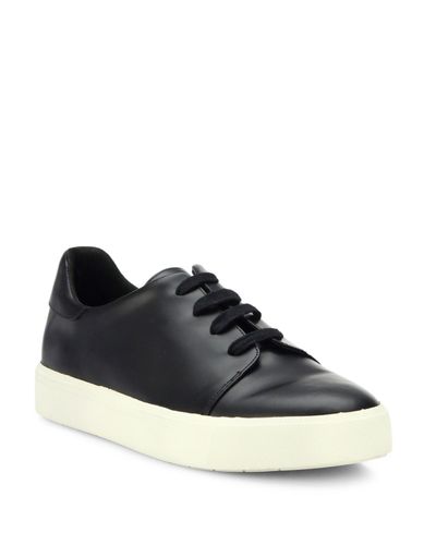 Vince Bale Leather Lace-up Sneakers in Black - Lyst