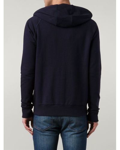 Band Of Outsiders Giant Zip Hoodie In Blue For Men Lyst