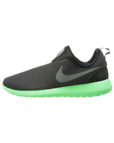 nike roshe run slip-on – black – white