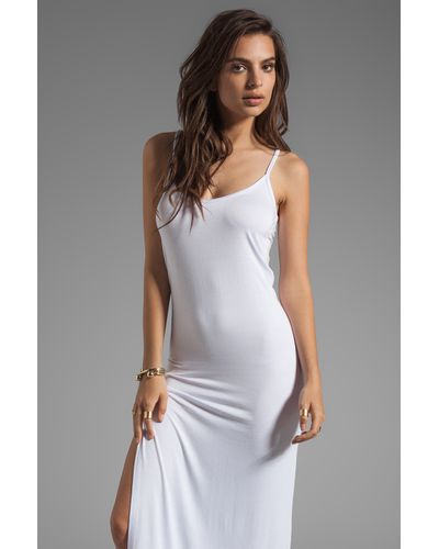 white thin strap dress