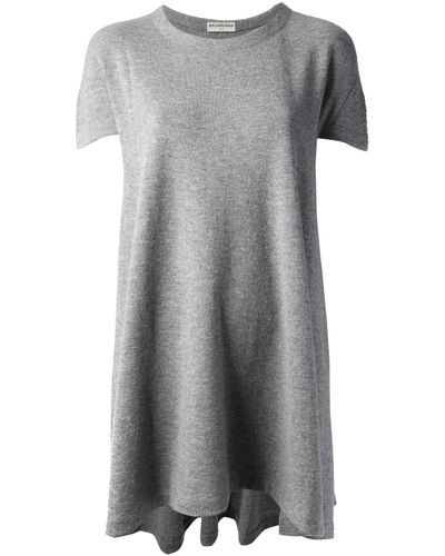 Balenciaga Loose Fit T-Shirt Dress in Grey (Gray) | Lyst