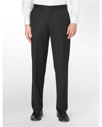 Calvin Klein White Label Classic Fit Black Pinstripe Wool Suit Pants ...