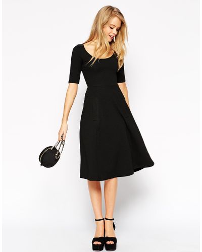 black skater dress with pockets