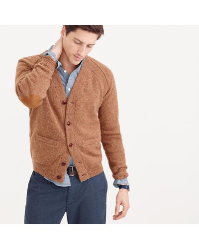 J.Crew Wallace & Barnes English Shetland Wool Cardigan Sweater - Brown