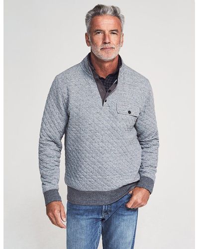 Faherty Brand Cotton Quilted Snap Pullover in Gray for Men - Lyst