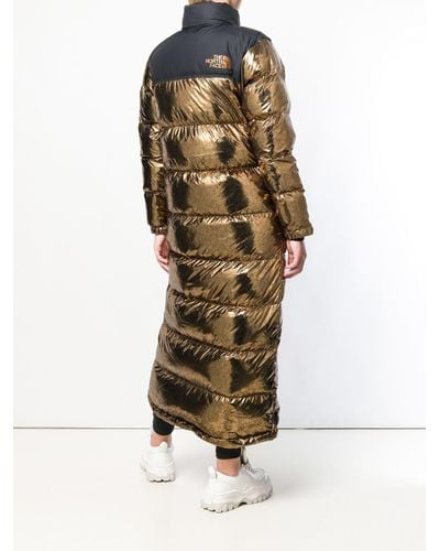 The North Face Synthetic Long Metallic Puffer Coat Lyst The North Face Synthetic Long Metallic Puffer Coat Lyst