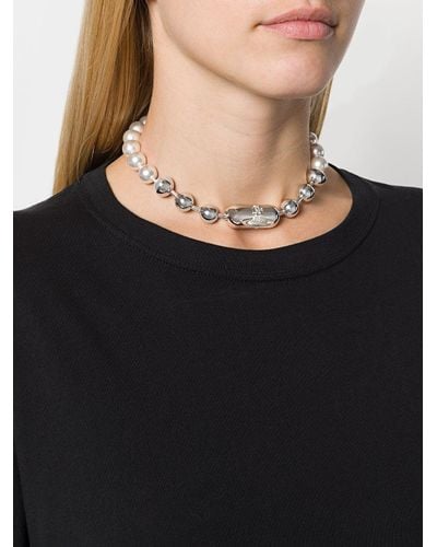 Vivienne Westwood Pearl Choker Necklace in White | Lyst