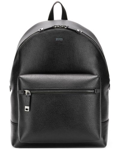 hugo boss leather backpack