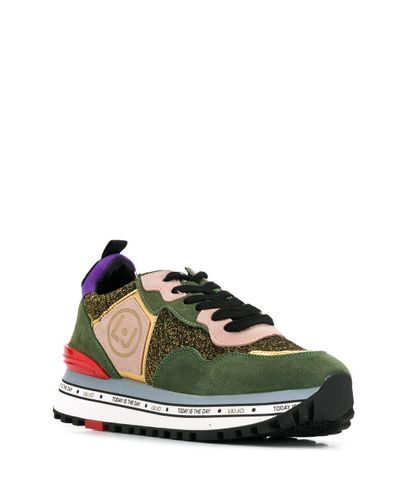 Liu Jo Suede Maxi Alexa Sneakers in Green | Lyst