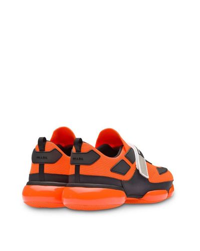 Prada Rubber Cloudbust Sneakers in Orange for Men | Lyst