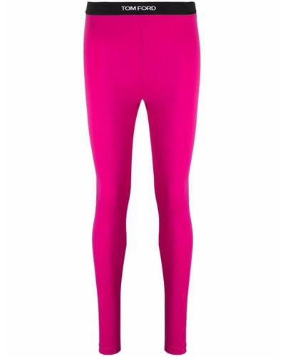 Logo-waistband leggings in Pink 