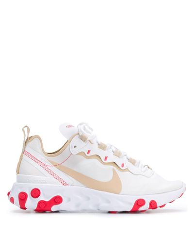 nike beige and red react element 55 trainers
