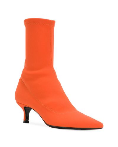 Aldo Castagna Leather Kitten Heel Sock Boots in Yellow & Orange (Orange) -  Lyst