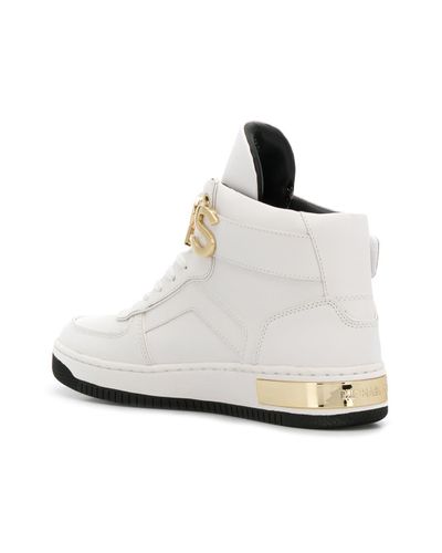 MICHAEL Michael Kors Leather Strap Sneakers in White - Lyst