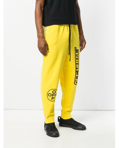 Pantaloni tuta con logoOff-White c/o Virgil Abloh in Cotone da Uomo colore  Giallo | Lyst