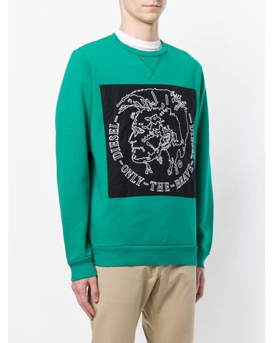 DIESEL Denim Only The Brave Sweatshirt in Green for Men - Lyst