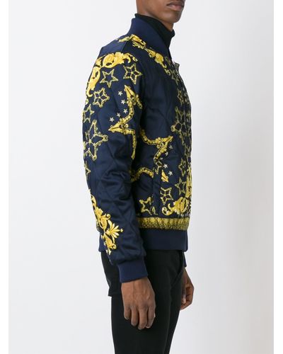 versace blue bomber jacket