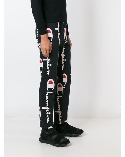 champion sweatpants with champion written all over