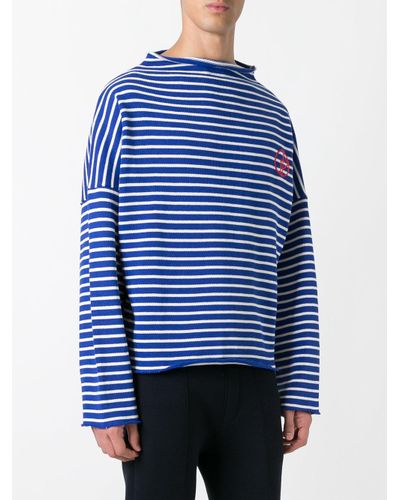 Gosha Rubchinskiy Cotton Striped Sweater In Blue/white for Men - Lyst