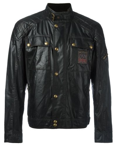 Belstaff Champion Patch Leather Effect Jacket in Black for Men - Lyst