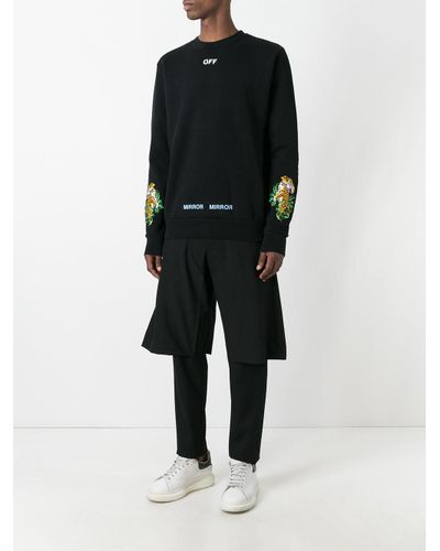 off white tiger embroidered sweatshirt