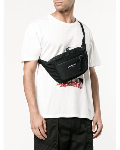 Balenciaga Synthetic Explorer Zip Belt Bag in Black for Men - Lyst