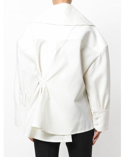 Jacquemus Wool Oversized Shirt in White - Lyst